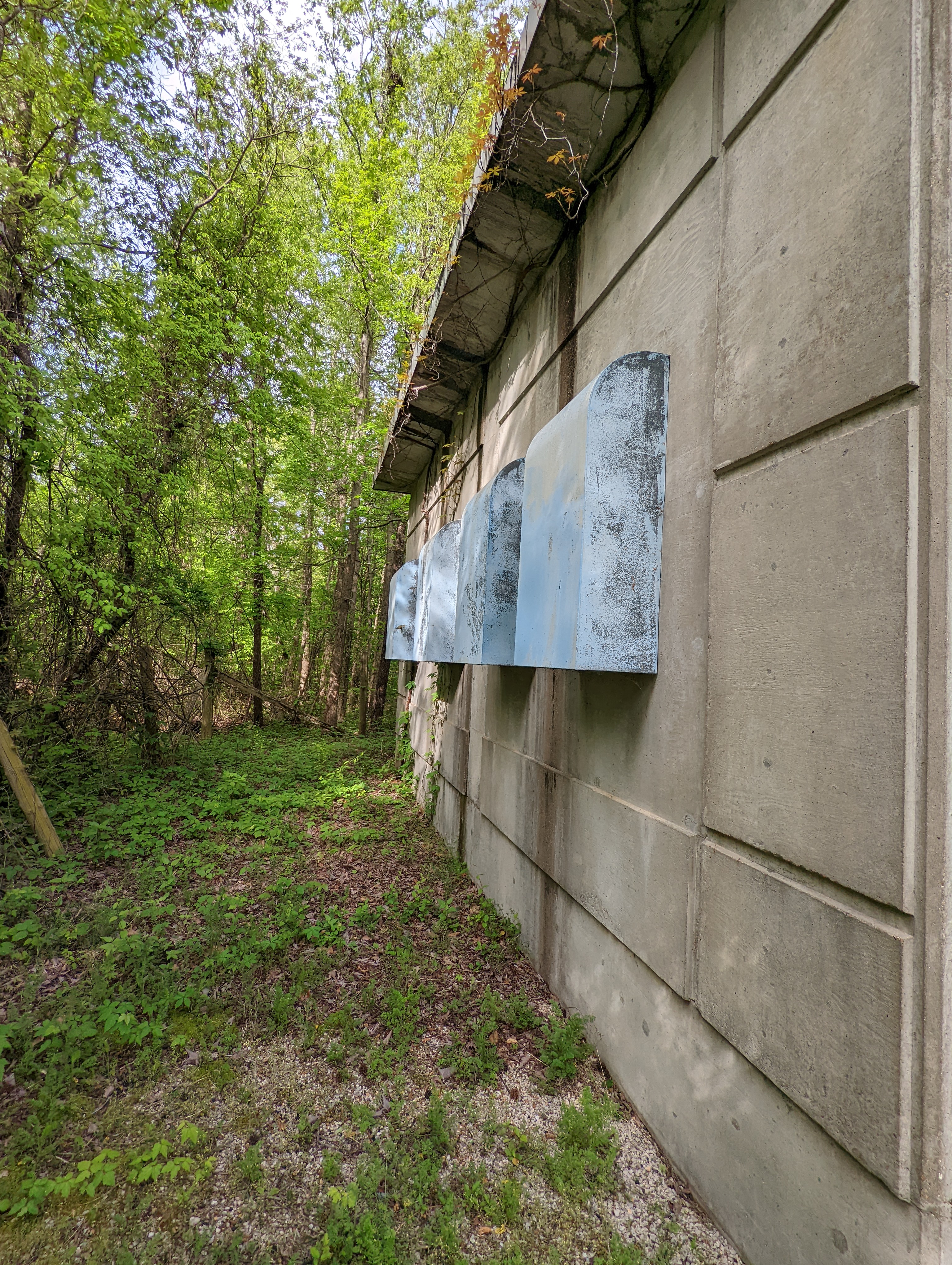 large vents on the side of a building
