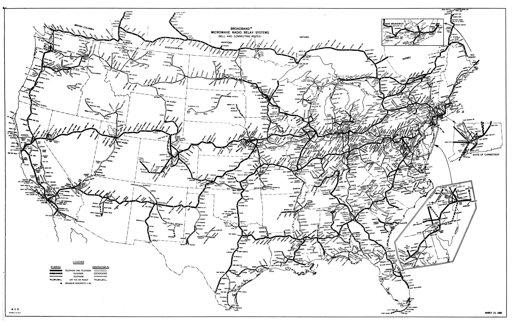 AT&T Long Lines Network Map